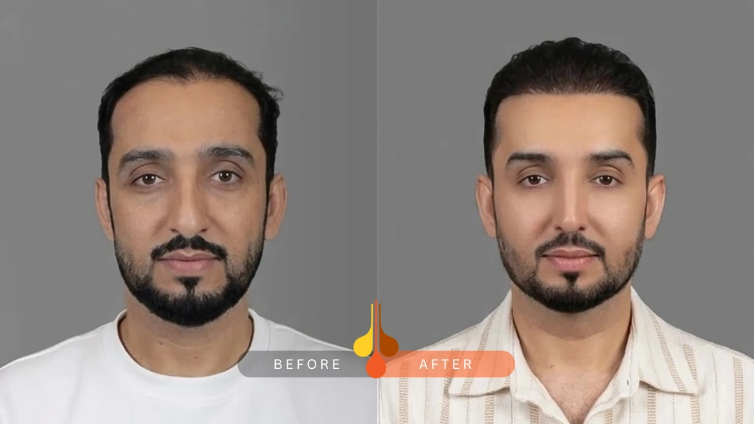 Hair transplant results for men at Padra Clinic Dubai