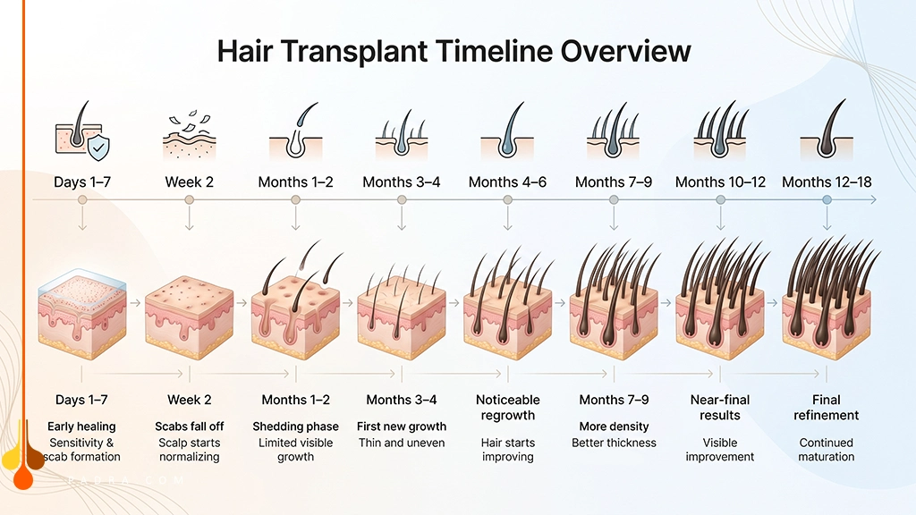 Hair Transplant Timeline
