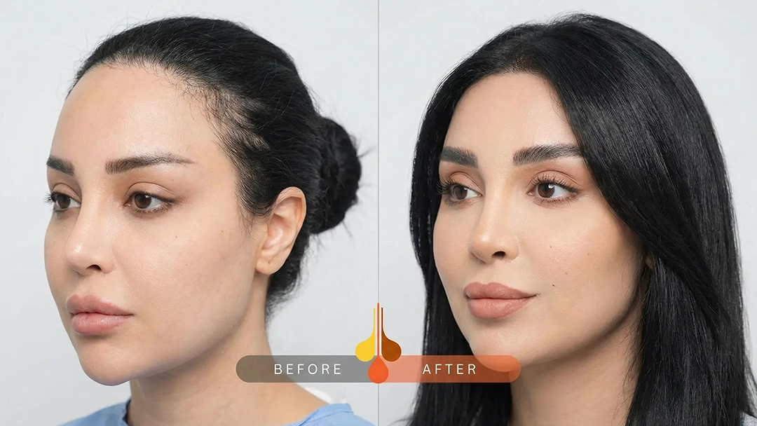Natural women's hair transplant results in Dubai