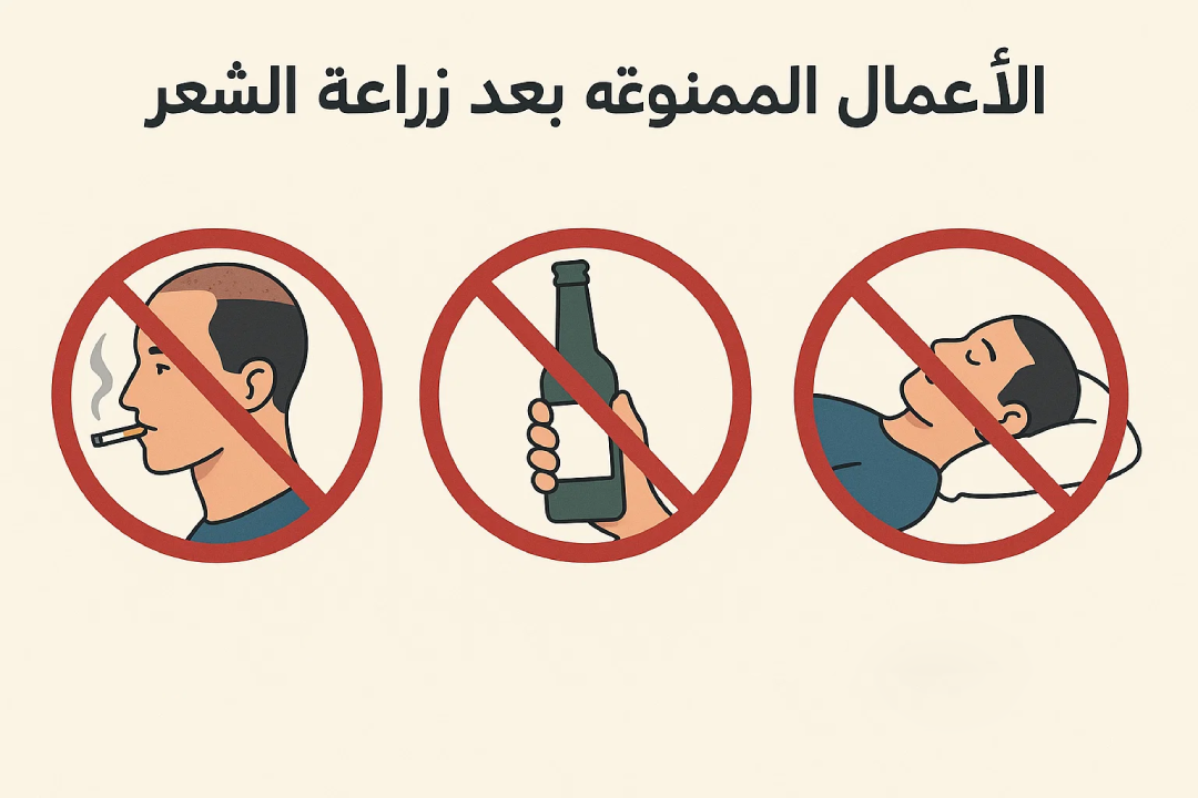 الأعمال الممنوعة بعد زراعة الشعر