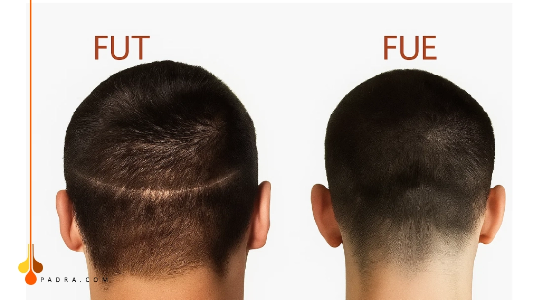 مقارنة الندبات في FUE و FUT